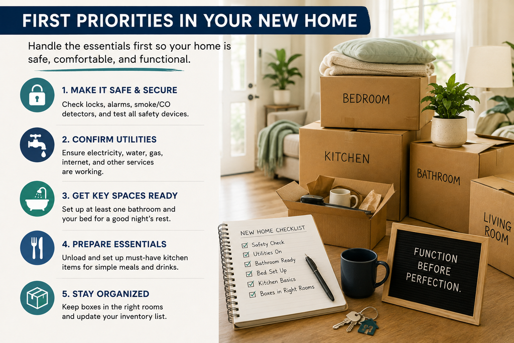 First priorities for making a new home safe and functional after moving
